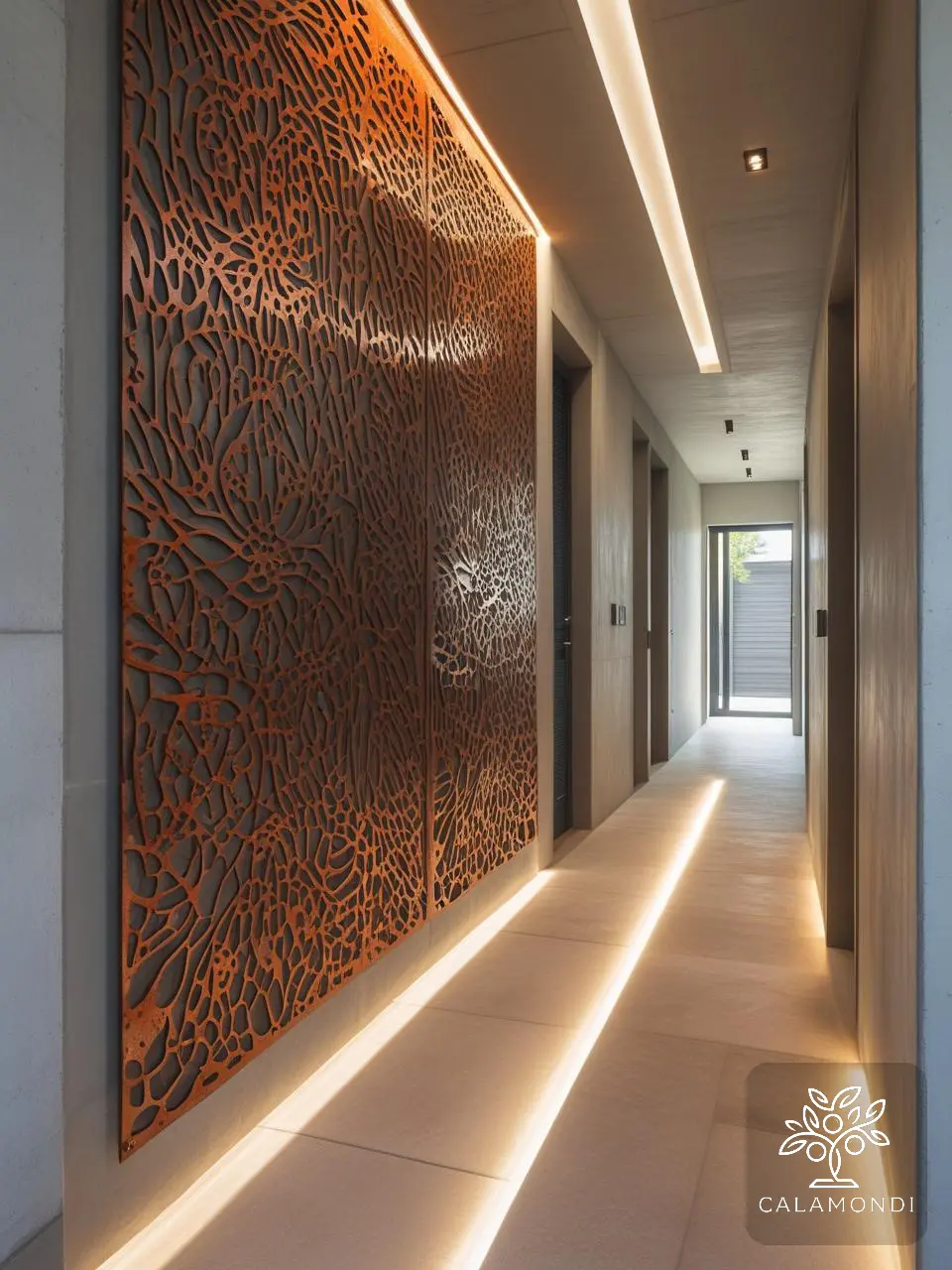 Elegant Rust Floral - panel z eleganckim wzorem roślinnym